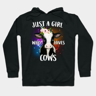 Cow Just A Girl Who Loves Cows Farmer Hoodie